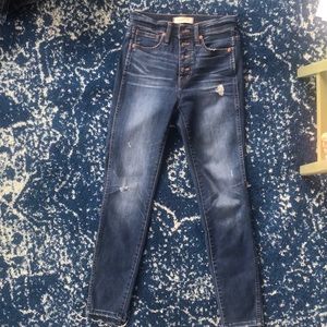 Madewell 24 10inch High- Rise skinny Button fly